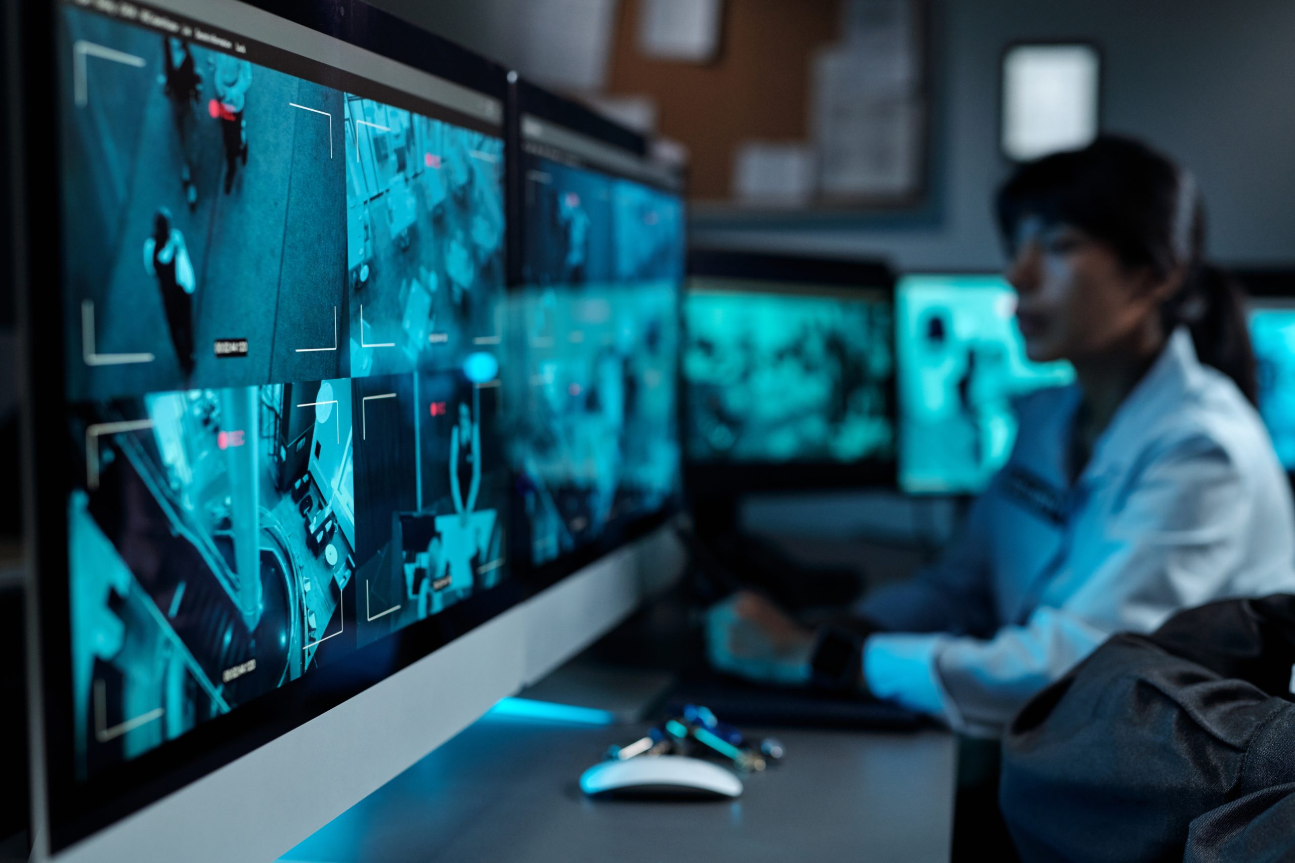 Computer screen with cctv video